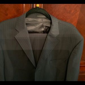 NWOT: ARMANI WOOL BLUE PINSTRIPE 56R SUIT